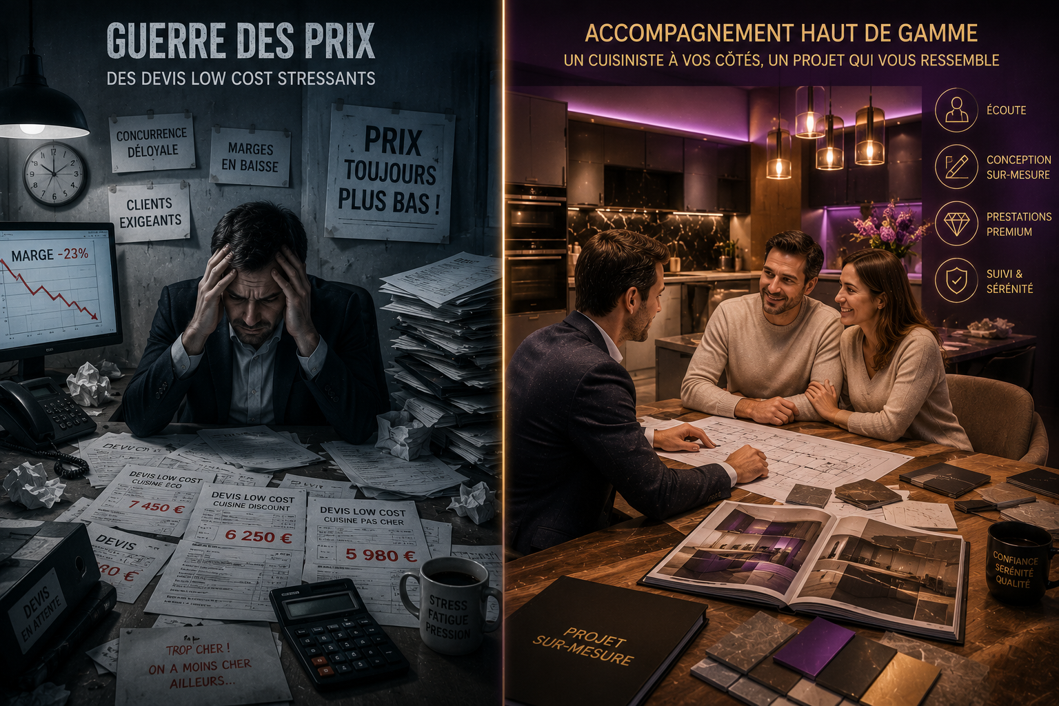 Comparateur de prix versus projet cuisine bien accompagné