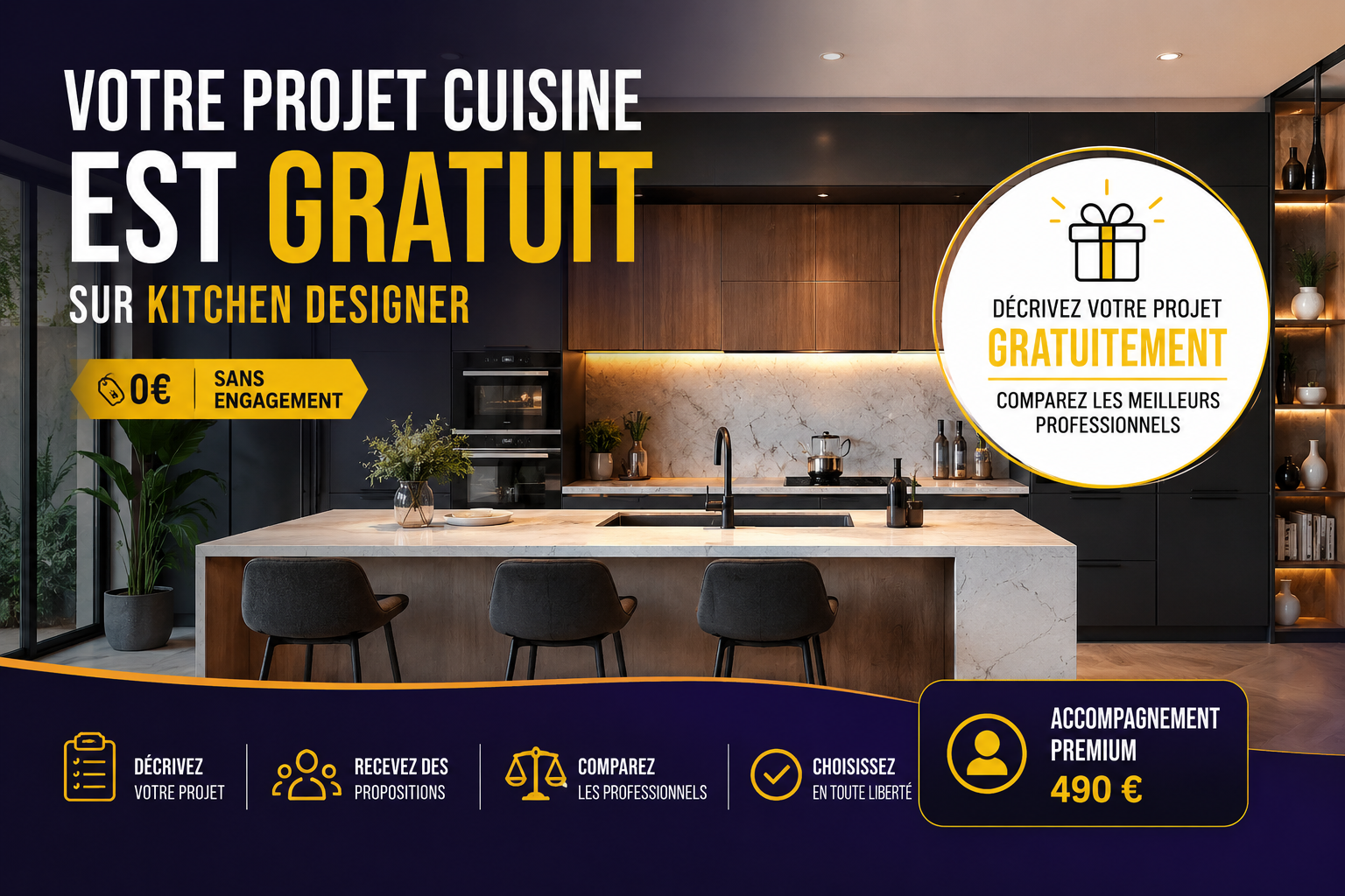 Projet cuisine gratuit Kitchen Designer